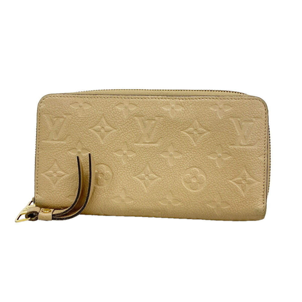 Louis Vuitton Monogram Empreinte Zippy Wallet M64088 Taupe Glacé Women's Long